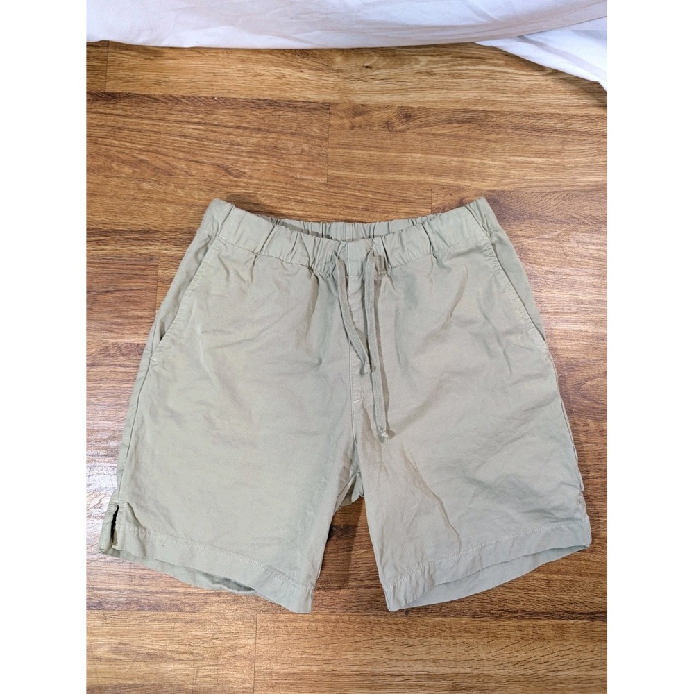 SKU Save Khaki United Shorts 6" Mens Small Khaki Drawstring Elastic USA MADE
